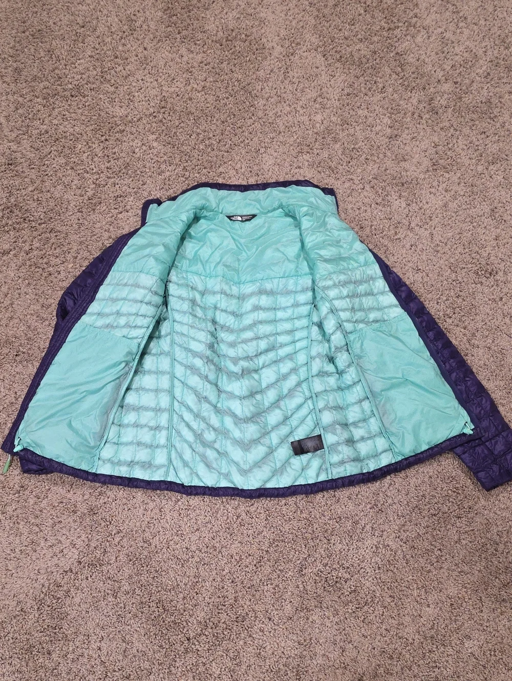 The North Face Women’s Purple Quilted Puffer Jacket Teal Interior Women S